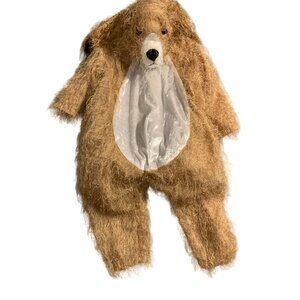 Beagle Dog Costume Dress Up Size Small 4 6 Hooded Jumpsuit Jumer Brown Fuzzy Hal